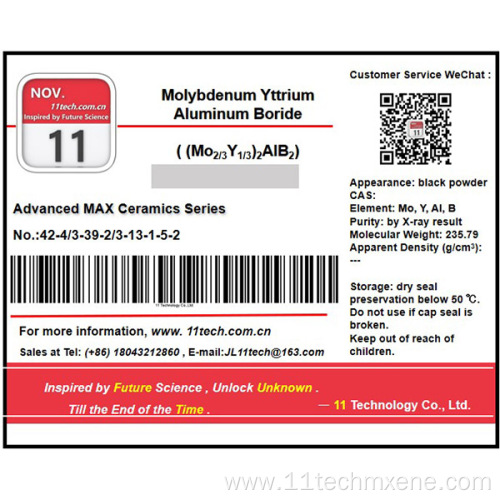 MAX phase materials (Mo2/3Y1/3) 2AlB2